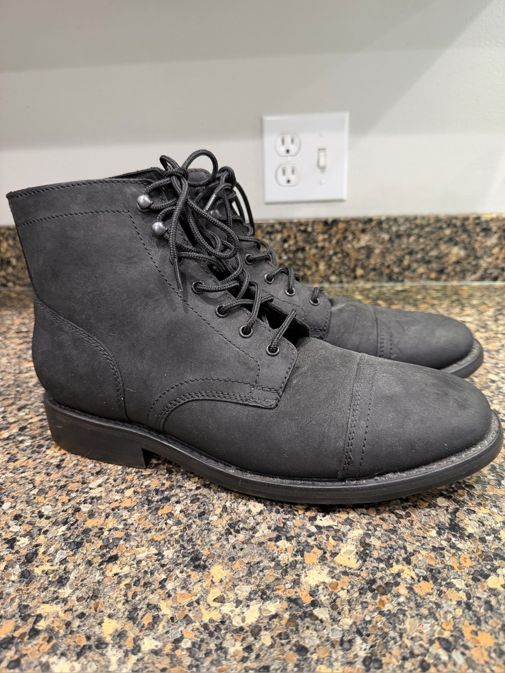 Men's Thursday boot company 10.5 Black Lace-Up Cap-Toe Boots